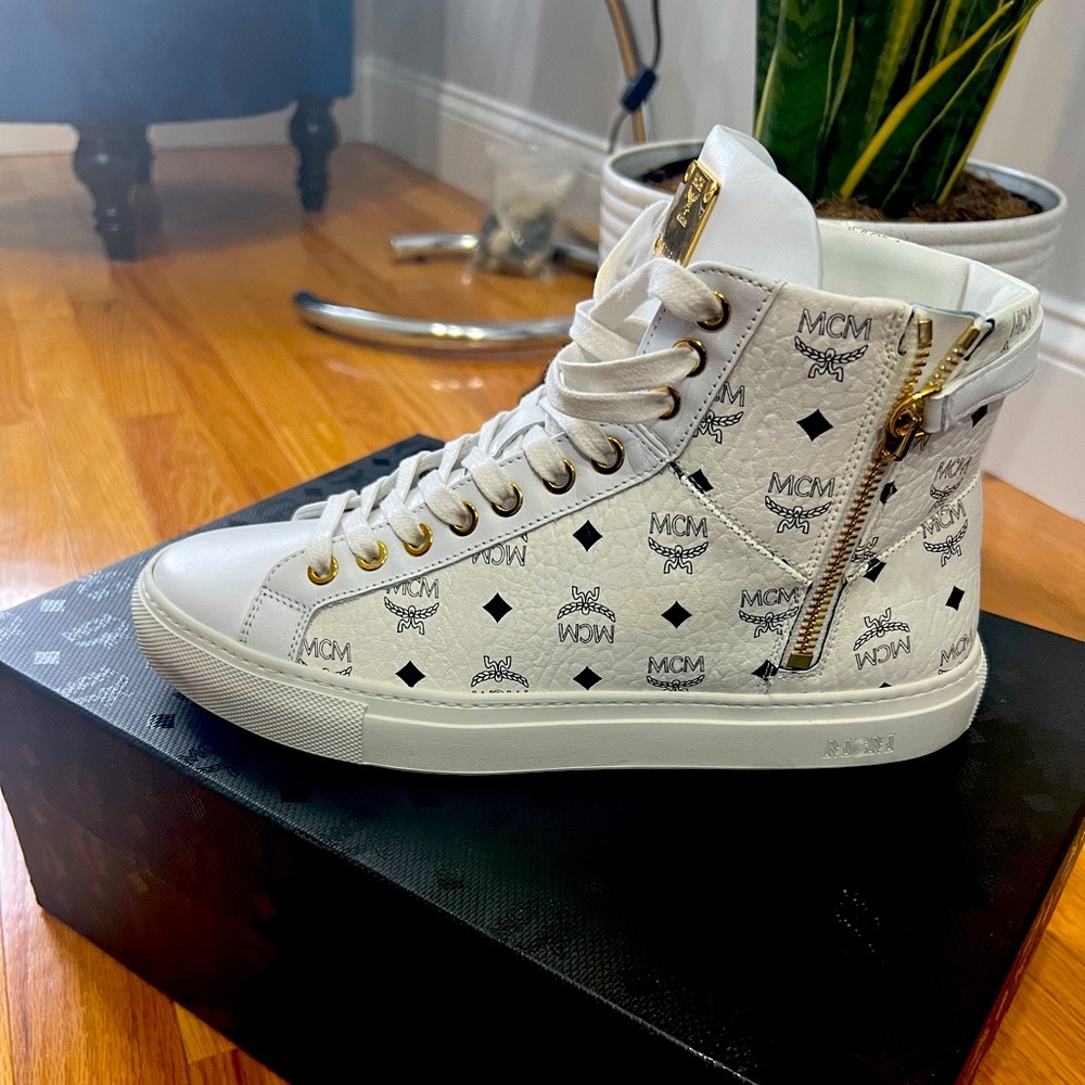 MCM Visetos high top sneaker